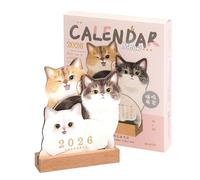 Calendrier De Bureau - Calendrier Du Thème De L'animal 2026 - Planificateur Mensuel Sur Table Planification Académique PAD POUR LES CLASSE CLASSE École Quotidienne Pour Chaton De Conception