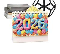 Calendrier De Bureau,Calendriers Artistiques à Strass Peints | Organisateur Mensuel À Feuillets 2026 Pour Maison École Bureau Famille Enseignants Amis Intérieur