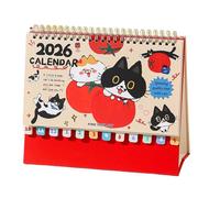 Calendrier De Bureau Chat 2026 | Agenda Chat Mignon À - Calendrier Animal En Papier Pour 12 Mois | Pour Utilisation À La Maison, À L'École, En Salle D'Étude, Pour La Planification, La