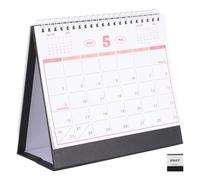 Calendrier de Bureau Chevalet 2027, Noir, Spirale, Suivi Quotidien | Format Debout Compact, Papier Minimaliste, pour Bureau et Étude, Style Moderne, Simple et Chic