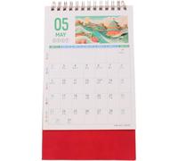 Calendrier de Bureau Chinois 2027, Année Chèvre, Rouge décoratif | Papier Résistant au Gondolage, Surface D’Écriture Lisse, Format Peu Encombrant, Agenda et Planning Réunis, Thème Nouvel An