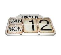 Calendrier de bureau classique en métal - Organiseur de bureau élégant - Cadre en métal décoratif avec grand nombre de calendriers d'affichage réglables