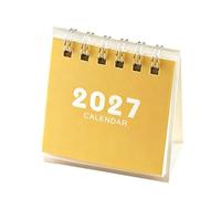 Calendrier de bureau compact 2027 avec motif Beige | Pages de date avec design autonome pour la planification quotidienne du temps et l'organisation du bureau à la maison