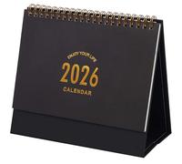 Calendrier de bureau de juillet 2022 à décembre 2023 - Petit calendrier portable avec anneaux en métal à reliure à double spirale pour la maison, le bureau, l'école (noir)
