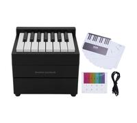 CALENDRIER DE BUREAU DE PIANO BLUETOOTH 2025 AFFICHAGE DE L'HEURE ET DE LA DATE JOUABLE DE CALENDRIER DE PIANO AVEC 27 CARTES (White) (Black)