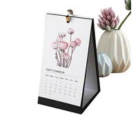 Calendrier de bureau debout 2025, planificateur mensuel floral (10 x 11 x 20 cm), calendrier de travail, organiseur scolaire et de bureau pour planification et productivité