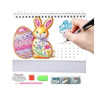 Calendrier de bureau debout 2026 art avec pierres précieuses - Planificateur mensuel de janvier 2026 à décembre - Organiseur personnel des tâches et gestion du temps