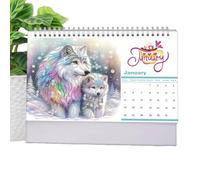 Calendrier de bureau debout 2026 avec liste de tâches | Gem Art Painting Calendrier mensuel de bureau amusant Gestion du temps Liste de choses à faire pour la maison, le bureau