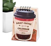 Calendrier de bureau décoratif motif café | Calendrier de table pour l'année 2026 | Pour bureau, maison, salle de classe, réfrigérateur, père, hommes, femmes,