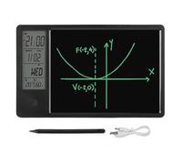Calendrier de Bureau électronique, Bloc-Notes Rechargeable de 9,5 Pouces avec Horloge Numérique, Date, Heure, Semaine, Affichage de la Température Intérieure, Calendrier de (Black)