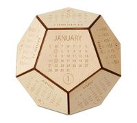 Calendrier De Bureau En Bois Amusant - Cube Dodécaèdre 2024, Décoration Style Rétro, Cadeau Créatif Pour Les Amateurs Design Esthétique | Et D, Supplément Interactif