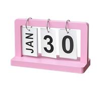 Calendrier de bureau en bois, calendrier debout - Calendrier perpétuel de bureau en bois - Calendrier debout avec retournement journal de mariage avec grand écran pour bureau, décoration du ho