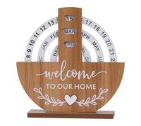 Calendrier de bureau en bois : calendrier perpétuel rotatif manuel vintage, décoration d'écrivain rustique, calendriers de table quotidiens, accessoire de bureau élégant, affichage de bureau