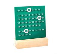 Calendrier de bureau en bois et acrylique avec base intégrée et 3 dates pour les anneaux pour une documentation continue du mois et un ordre visuel (C)