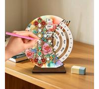 Calendrier de bureau en bois | Kit de calendrier perpétuel 3D avec strass en bois | Support de bureau décoration de table pour l'environnement scolaire domestique Bureau