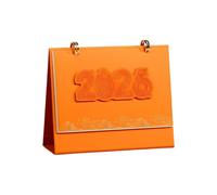 Calendrier De Bureau En Cuir PU 2026 Avec Base Épaissie Pages À Retournement Lisse Et Marques Vacances Pour La Décoration Du Bureau Et La Maison PU Leather Desk Organizer