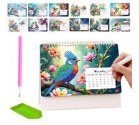 Calendrier de bureau en peinture diamant DIY - Objet D'Artisanat D'Art Pour La Table | Calendrier De Bureau 2027 - Pour Planifier, Prendre des Rendez-vous, Loisirs Créatifs, Maison, Bureau, École