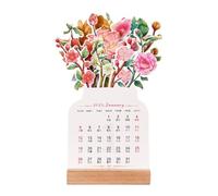 Calendrier de bureau Fleurs Floraison 2026 - Calendrier de bureau Fleurs 2026, Calendrier de bureau Planificateur de calendrier 9,06 x 5,91 pouces | Décoration de bureau