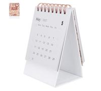 Calendrier de Bureau Floral 2027 Jaune, Support à Poser | Papier Épais, Format Compact, Design Moderne et Simple, pour Planning Mensuel, Rappels, École