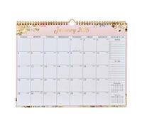 Calendrier de bureau floral - Design planificateur 2026 2027, organisateur de 14,5 x 11,8 pouces avec style, paire de calendrier de 18 mois avec notes, accessoire de papeterie de bureau, fournitures q
