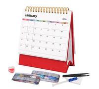 Calendrier de bureau Gem Art | Art à pois Gemma 2026 Calendrier du bureau,Fournitures Artistiques Agenda de Table pour Décoration Maison Débutants École Studio