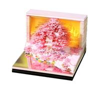 Calendrier de bureau hebdomadaire 2026 - Motif cabane dans les arbres - Reliure à bouton pression - Notes de qualité supérieure - Acceptant le calendrier de la cabane en fleurs illuminées