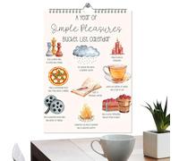 Calendrier de bureau illustré 2026, planificateur hebdomadaire à spirales, décoration d'intérieur pour habitudes, lecture, santé, étude, école, tâches, nettoyage, fête, anniversaire, voyage, bureau