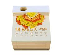 Calendrier de bureau inspirant Bloc-notes/carte mémo 3D chat sculpté, calendrier 2026, cadeau Cadeaux pour collègues(Tree-A)