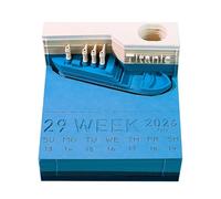 Calendrier de bureau inspirant Bloc-notes/carte mémo 3D chat sculpté, calendrier 2026, cadeau Cadeaux pour collègues(Cruise Ship,With Light)