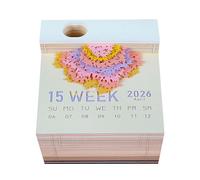 Calendrier de bureau inspirant Bloc-notes/carte mémo 3D chat sculpté, calendrier 2026, cadeau Cadeaux pour collègues(Tree-d)