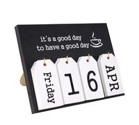 Calendrier de bureau inspirant Calendrier de bureau perpétuel Notakia en bois à rabats - Blocs dates vintage for Cadeaux pour collègues