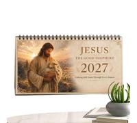 Calendrier De Bureau Jésus 2027 Citations Bibliques Quotidiennes Inspirées | Calendrier De Table Chrétien Édifiant Pour Maison, Appartement, Chambre, Bureau, Étagère, Coin Prière,