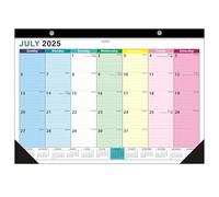 Calendrier de bureau juillet 2025-2026, 17 x 12 18 mois Calendrier mural avec date julienne, blocs gouvernés et protecteurs de coin pour l'école à domicile officielle juillet 2025-2026