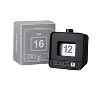 Calendrier de bureau manuel avec jour de semaine, Black | Contrôle de la date par bouton supérieur, marqueur de jour de la semaine coulissant sur le devant, formulaire en