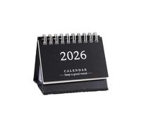 Calendrier de bureau mensuel Calendar 2025-2026 Desktop 24 Months Mini Standing Flip Runs From July Accessoires pour réceptionnistes(Black)