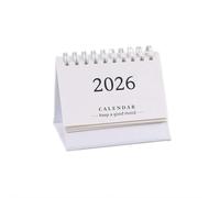 Calendrier de bureau mensuel Calendar 2025-2026 Desktop 24 Months Mini Standing Flip Runs From July Accessoires pour réceptionnistes(White)