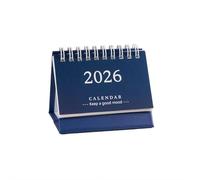 Calendrier de bureau mensuel Calendar 2025-2026 Desktop 24 Months Mini Standing Flip Runs From July Accessoires pour réceptionnistes(Dark Blue)