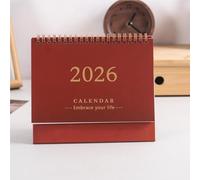 Calendrier de bureau Mini calendrier simple 2026, agenda de bureau portable et créatif à spirale Agenda(A9)