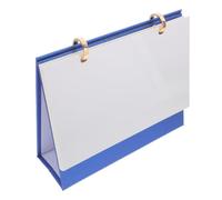 Calendrier de Bureau Non Daté à Feuilles, Support Debout, Bleu | Carton et Carton Rigide, Reliure Double Fil, Cartes Perforées, Usage Bureau ou Classe, Style Minimaliste