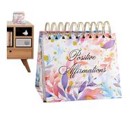 Calendrier de bureau - papier 14x14x9,5 cm | calendaire de table avec citations inspirantes | calendrier permanent 365 jours avec affirmation quotidienne pour femmes | usage domestique et bureau
