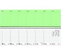 Calendrier de bureau Perfo XL rouge 2025 - 36,2x10,6 cm - 1 semaine sur 2 pages - division des heures 7 - 20 heures - chaque jour séparément détachable - 136-0013