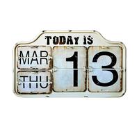 Calendrier De Bureau Perpétuel - 25x42x3,5 Cm Fer Et PVC | Calendrier De Table Pliable À Date Réglable De Style Vintage | Calendriers De Bureau Décoratifs Pour Burea U À Domicile, Décoration Rustique