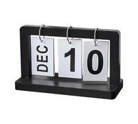 Calendrier de bureau perpétuel - Calendrier de bureau perpétuel | Petit bureau en bois debout avec retournement journal de mariage avec grand écran pour bureau, D