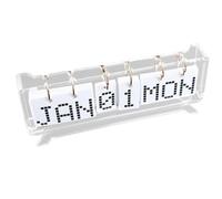 Calendrier de bureau perpétuel en acrylique - Affichage à rabat en forme de meuble TV, mois, date, semaine, design clair et, accessoire d'organisation de bureau, calendrier réutilisable, décor