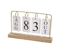 Calendrier De Bureau Perpétuel En Bois - Calendrier De Bureau Moderne En Métal Avec Base En Bois | Planificateur Perpétuel Pour À Domicile, Salle D'étude, Organisateur Debout Élégant