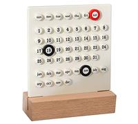 Calendrier de bureau perpétuel en bois, calendrier préscolaire à faire soi-même pour salle de alendrier de planification perpétuel avec une virole manuelle pour (Blanc)