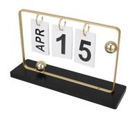 Calendrier de Bureau Perpétuel en Bois, Décoration Minimaliste | Base Stable Blocs Interchangeables, Suivi des Dates sans Alimentation, Style Vintage pour Maison, Bureau ou Étagère