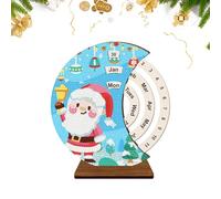 Calendrier de bureau perpétuel en bois - Kit de calendrier perpétuel en bois avec strass 3D - Idée de cadeau de vacances, décoration de chambre, cadeau pour dortoir, étagère, appartement, chambre à co