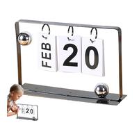 Calendrier de bureau perpétuel quotidien - Calendrier de bureau Filendar Perpetual Desk Date de bureau | Affichage de la date du bureau | Calendrier de retournement en métal debout réutilisable