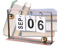 Calendrier de bureau perpétuel quotidien - Calendrier de bureau perpétuel - Date de bureau - Affichage de la date du bureau - Calendrier en métal réutilisable - Réglable